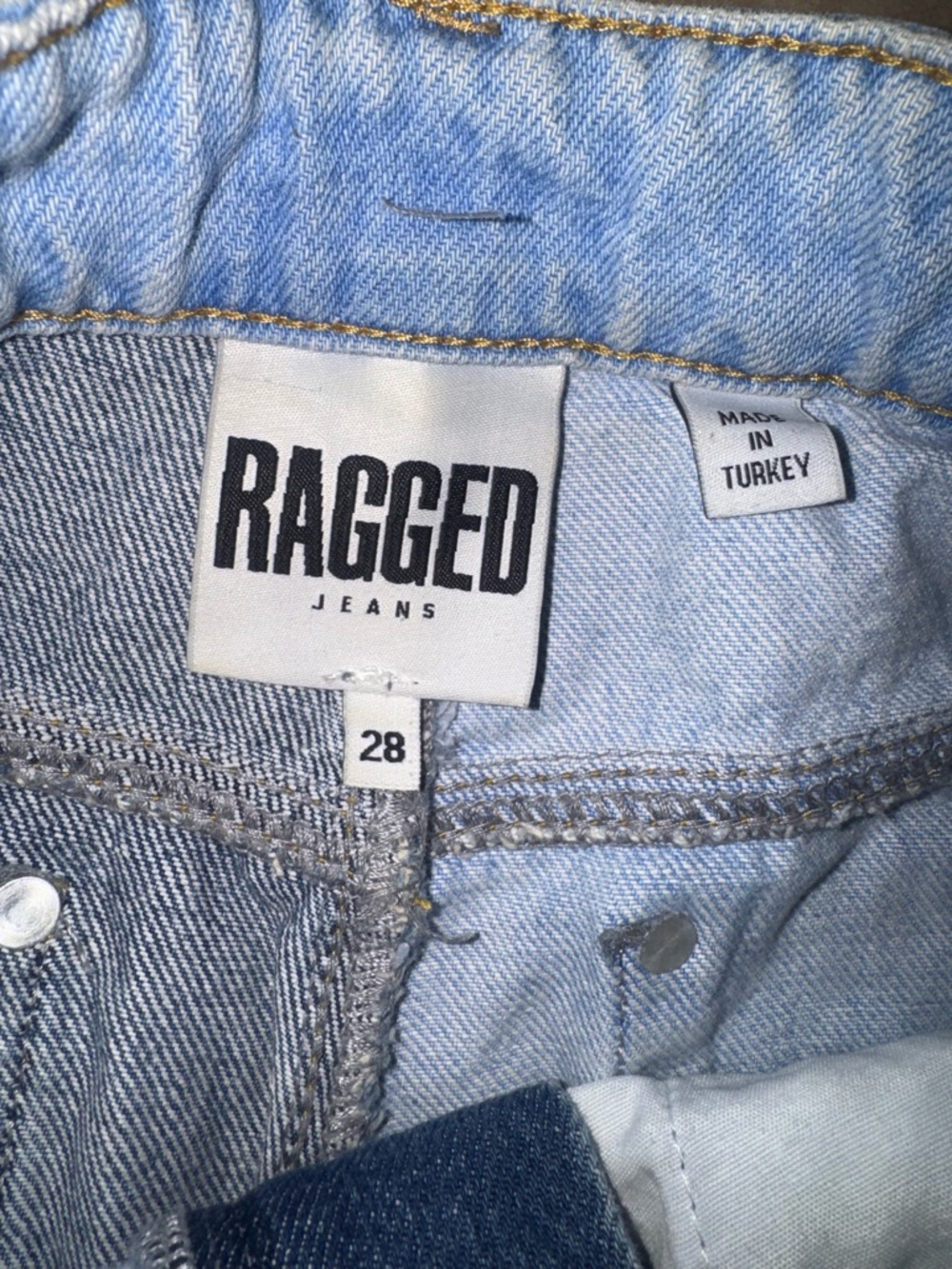 Two-Tone Straight Leg Patchwork Jeans - Light & Dark Blue - Picture 3 of 9